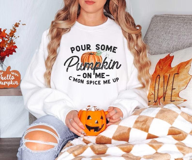 * POUR SOME PUMPKIN ON ME* GLITTER CLEAR FILM SCREEN PRINT - Nu Kustomz llc