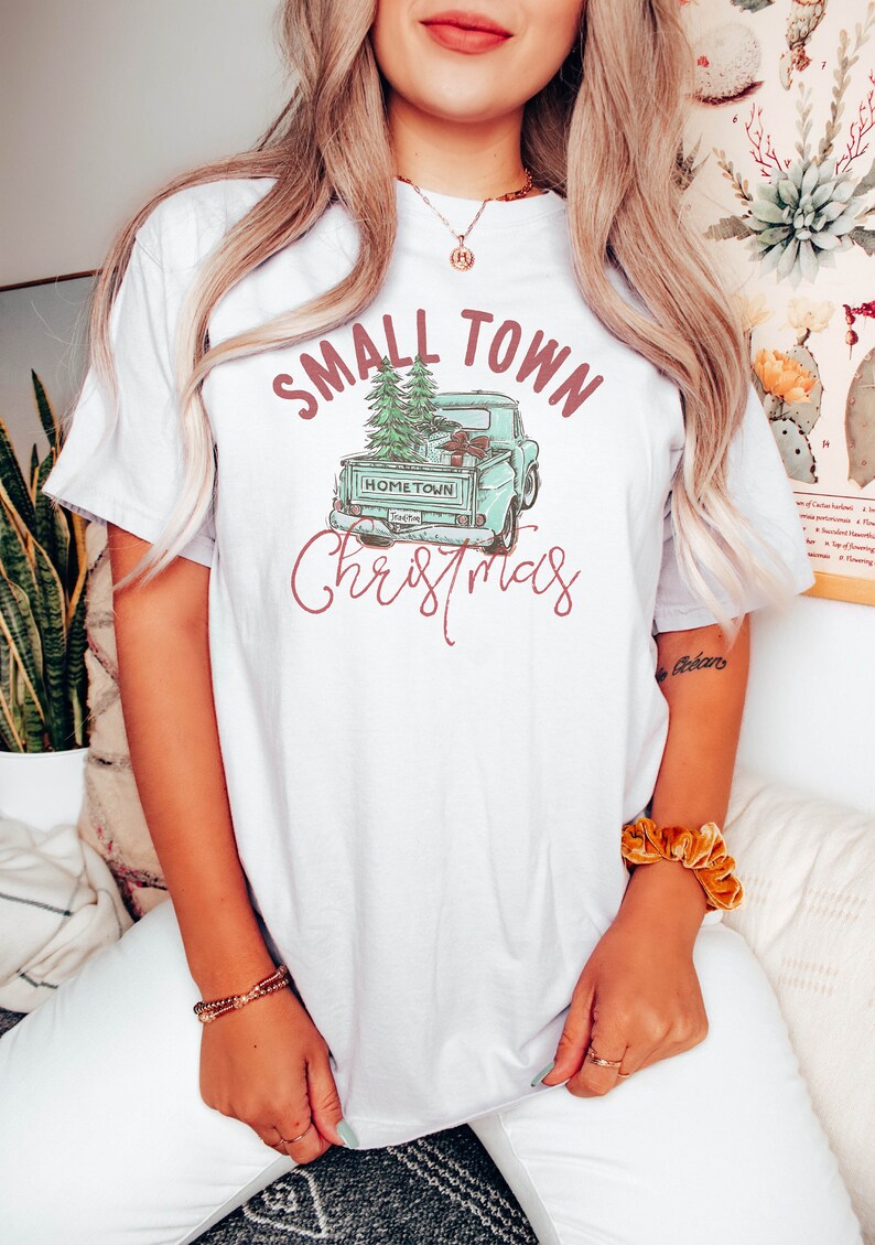 RTS SMALL TOWN CHRISTMAS Non-Glitter DTF TRANSFER - Nu Kustomz llc