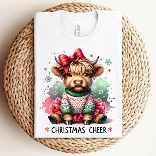 *CHRISTMAS COW GIRL* GLITTER CLEAR FILM TRANSFER