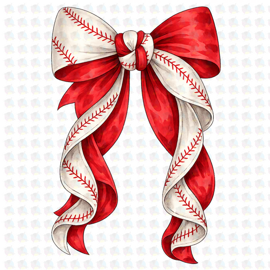 PRE- ORDER*BASEBALL BOW ** GLITTER CLEAR FILM SCREEN PRINT TRANSFER **