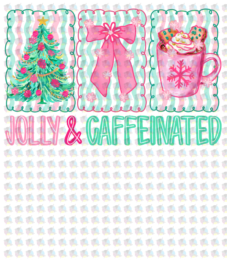 PRE-ORDER *CUTE JOLLY & CAFFENAITED* GLITTER CLEAR FILM SCREENPRINT TRANSFER