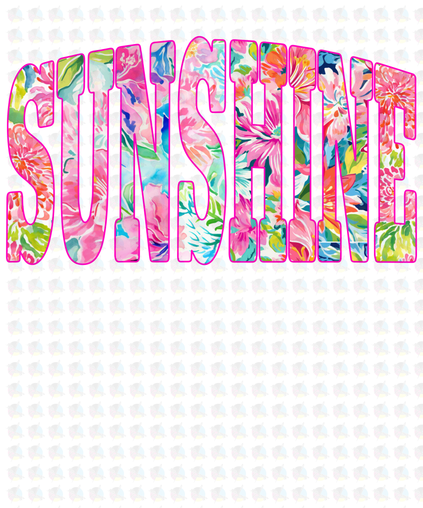 PRE- ORDER**FLORAL SUNSHINE* GLITTER CLEAR FILM SCREEN PRINT TRANSFER **