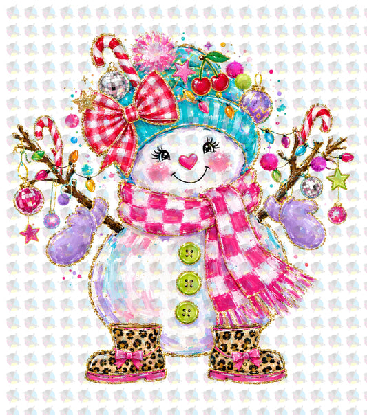 PRE-ORDER *GIRLY CHRISTMAS SNOW GIRL* GLITTER CLEAR FILM SCREENPRINT TRANSFER (Copy) (Copy)