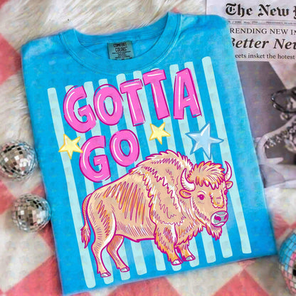 PRE- ORDER**GOTTA GO BULL ** GLITTER CLEAR FILM SCREEN PRINT TRANSFER **