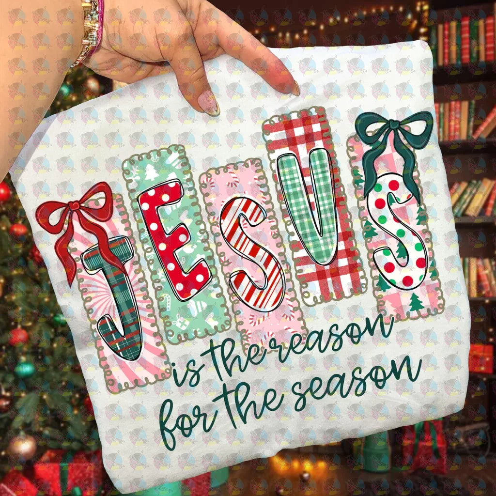 PRE-ORDER *JESUS IS THE REASON * GLITTER CLEAR FILM SCREENPRINT TRANSFER