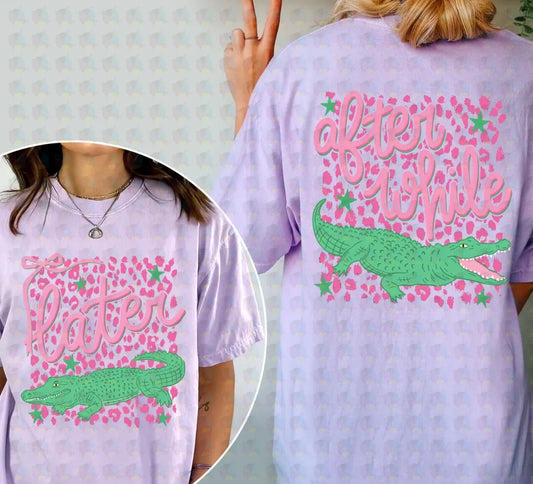 PRE- ORDER*LATER GATER LEOPARD SET 2 FULL PRINTS ** GLITTER CLEAR FILM SCREEN PRINT TRANSFER **