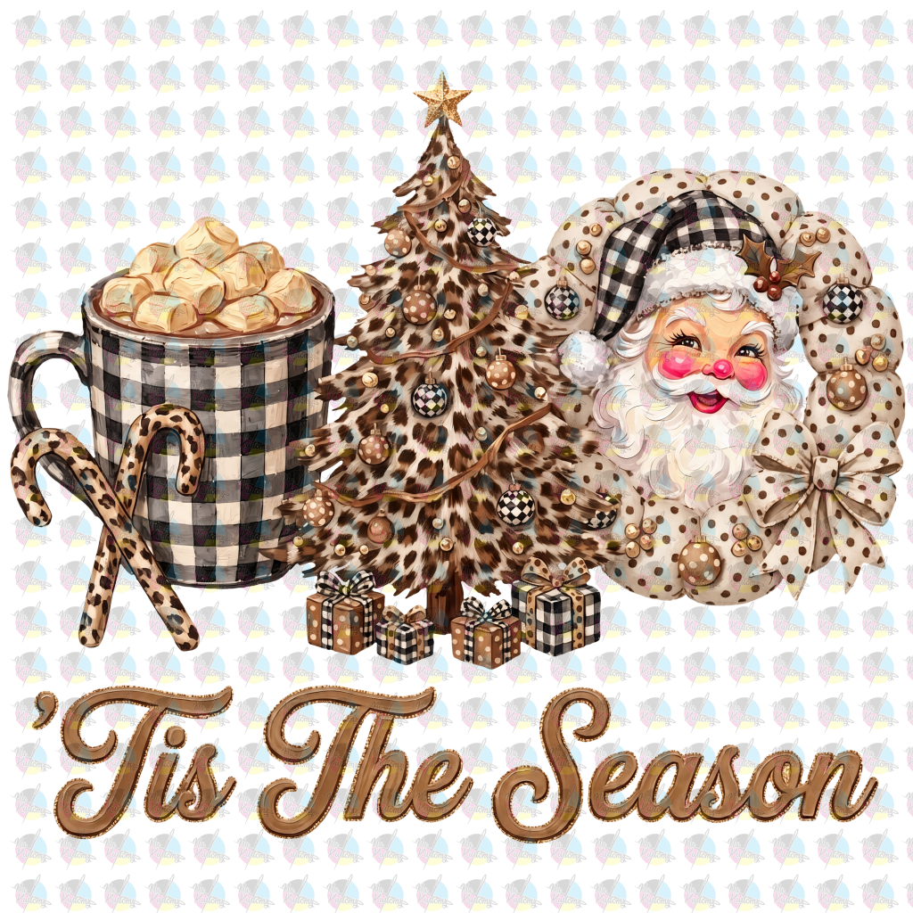 PRE-ORDER *LEOPARD TIS THE SEASON * GLITTER CLEAR FILM SCREENPRINT TRANSFER