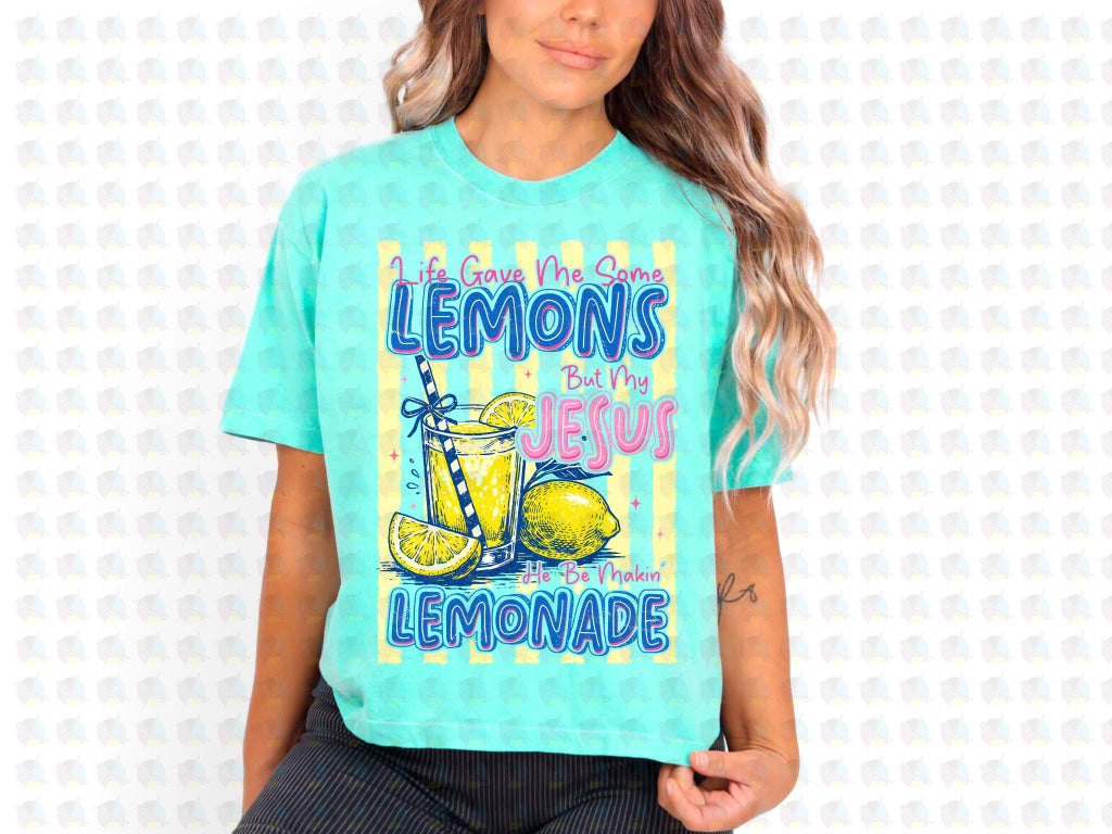 PRE- ORDER**LIFE GAVE ME SOME LEMONS BUT MY JESUS ** GLITTER CLEAR FILM SCREEN PRINT TRANSFER *