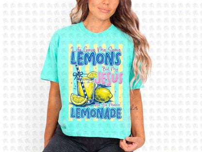 PRE- ORDER**LIFE GAVE ME SOME LEMONS BUT MY JESUS ** GLITTER CLEAR FILM SCREEN PRINT TRANSFER *