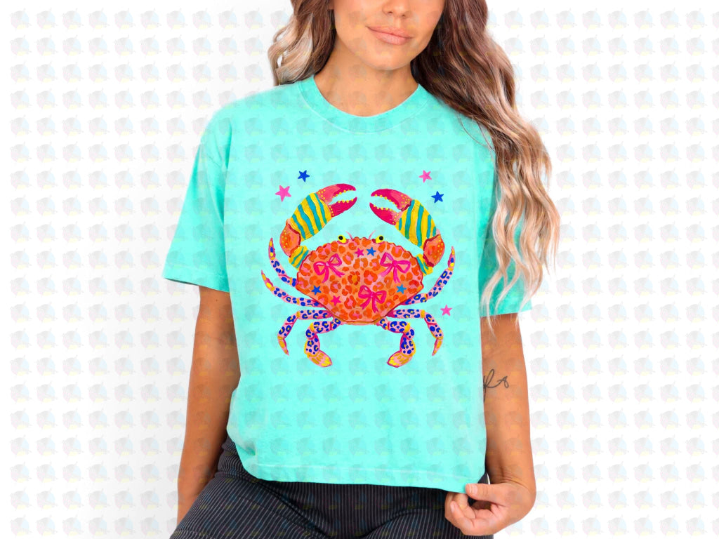 PRE- ORDER**SUN GLASSES CRABS ** GLITTER CLEAR FILM SCREEN PRINT TRANSFER **