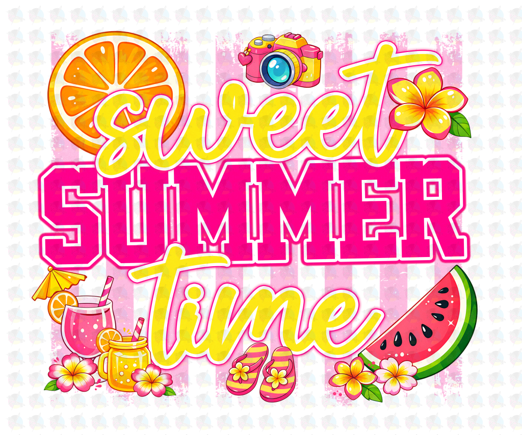 PRE- ORDER*SWEET SUMMER TIME ** GLITTER CLEAR FILM SCREEN PRINT TRANSFER **