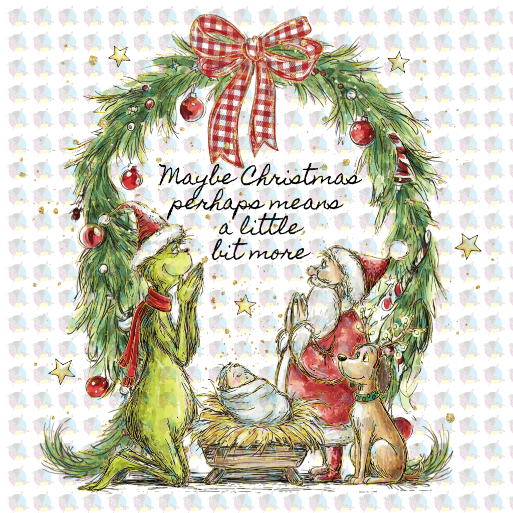 PRE-ORDER *THIS CHRISTMAS MEANS A LITTLE BIT MORE* GLITTER CLEAR FILM SCREENPRINT TRANSFER
