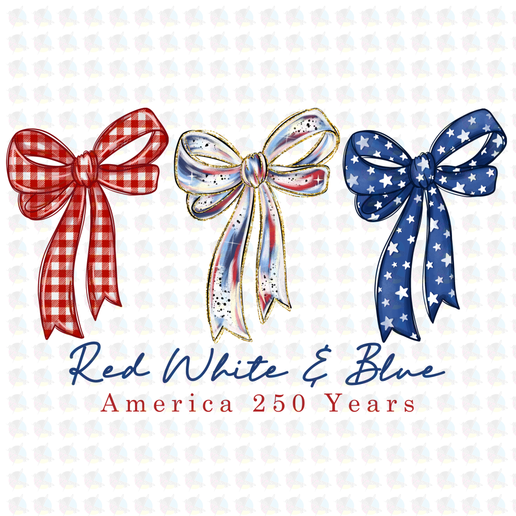 ** RED WHITE AND BLUE 250 YEARS ** GLITTER CLEAR FILM SCREEN PRINT TRANSFER **