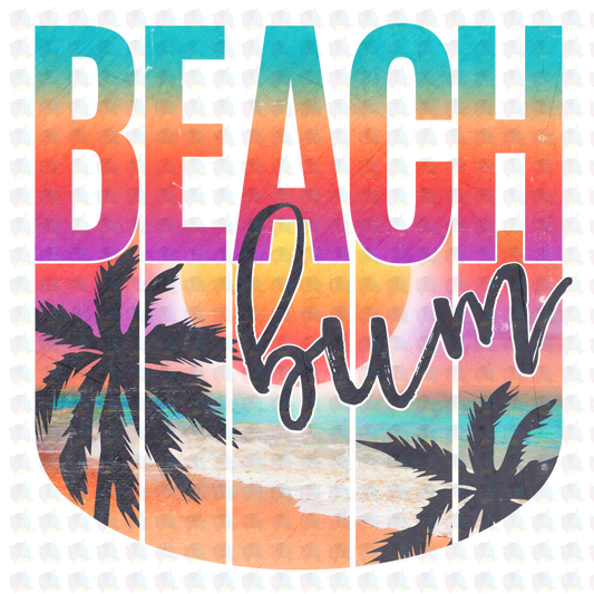 Pre-Order Beach Bum Colorful Glitter Dream Transfer Screen Print