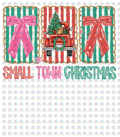 *SMALL TOWN CHRISTMAS SKINNY * GLITTER CLEAR FILM SCREENPRINT TRANSFER