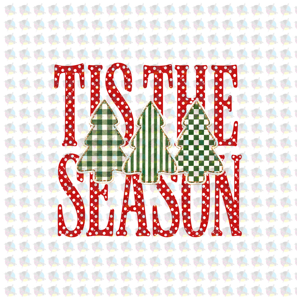 *TIS THE SEASON POLKA DOTS * GLITTER CLEAR FILM SCREENPRINT TRANSFER