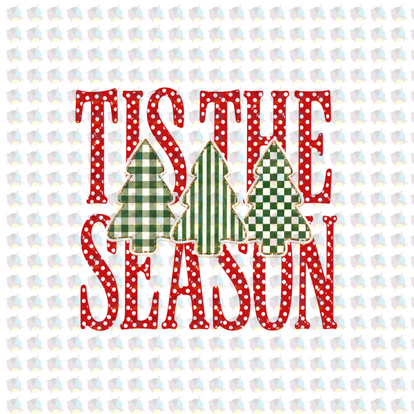 *TIS THE SEASON POLKA DOTS * GLITTER CLEAR FILM SCREENPRINT TRANSFER