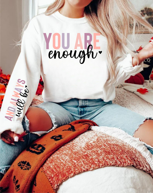 RTS You Are Enough w/sleeve Glitter Clear Film Transfer