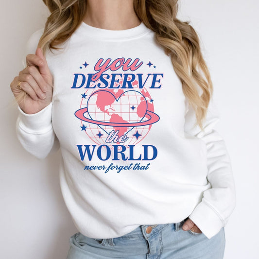 RTS You Deserve the World Glitter Dream Transfers - Nu Kustomz llc