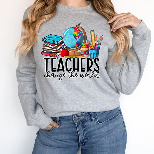 RTS Teachers Change the World Glitter Dream Transfer - Nu Kustomz llc