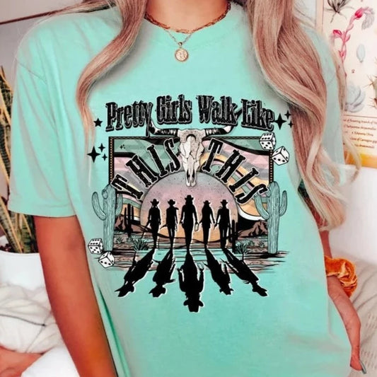 RTS Pretty Girls w/Pocket Non-Glitter Clear Film Screen Print Dream Transfer - Nu Kustomz llc