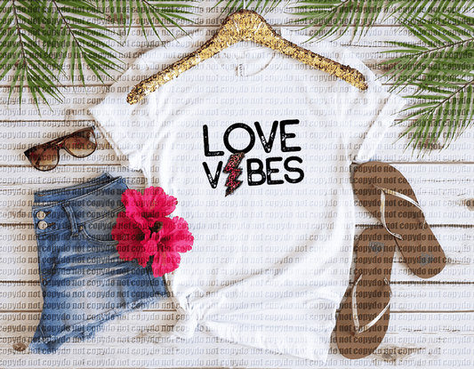 RTS Love Vibes Glitter Dream Transfer Screen Print - Nu Kustomz llc