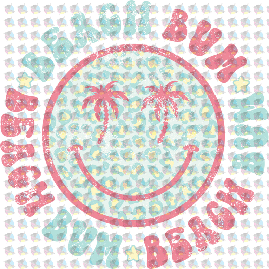 Pre-Order Beach Bum Palm Smiley Glitter Dream Transfer Screen Print