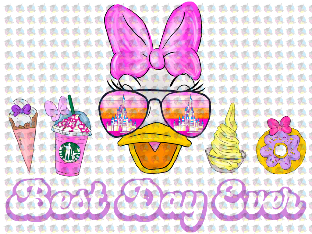 Pre-Order Best Day Ever Girl Duck Glitter Dream Transfer Screen Print