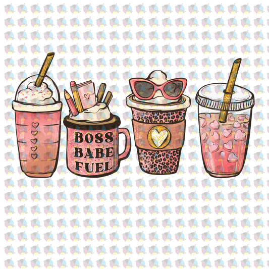 Pre-Order Boss Babe Fuel Glitter Dream Transfer Screen Print