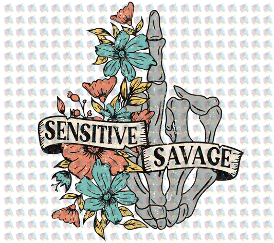 Pre-Order Distressed Sensitive Savage Glitter Dream Transfer Screen Print