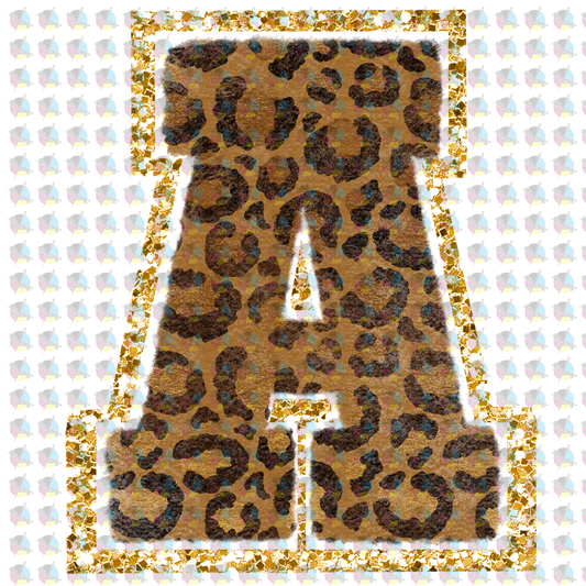 Pre-Order Faux Chenille Alphabet Leopard Glitter Dream Transfer Screen Print