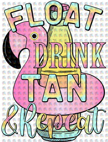 Pre-Order Float Tan Drink Beer Bottle Glitter Dream Transfer Screen Print
