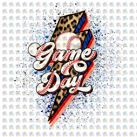 Pre-Order Game Day Baseball Bolt Glitter Dream Transfer Screen Print