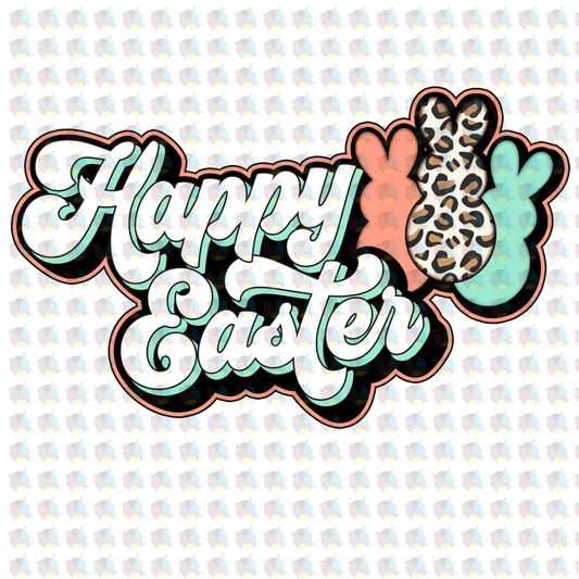 Pre-Order Happy Easter 3 Bunny Glitter Dream Transfer