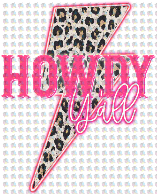 Pre-Order Howdy Yall Leopard Print Glitter Dream Transfer Screen