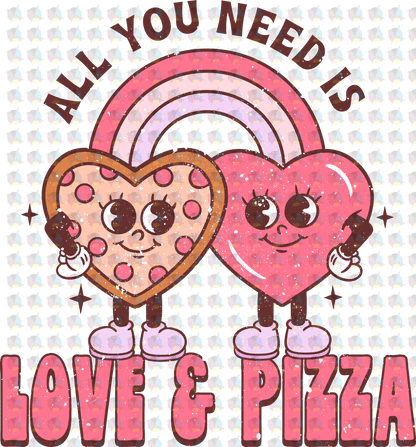 Pre-Order Love Pizza Distressed Glitter Dream Transfer