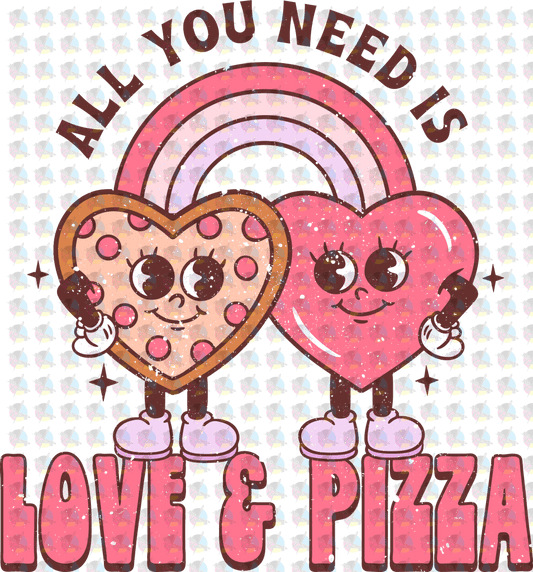 Pre-Order Love Pizza Distressed Glitter Dream Transfer