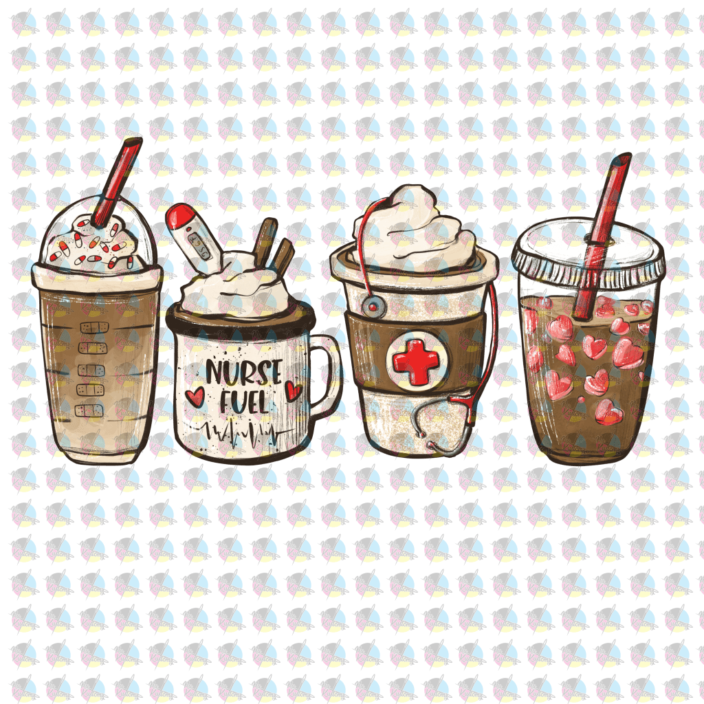 Pre-Order Nurse Fuel Coffee Glitter Dream Transfer Screen Print