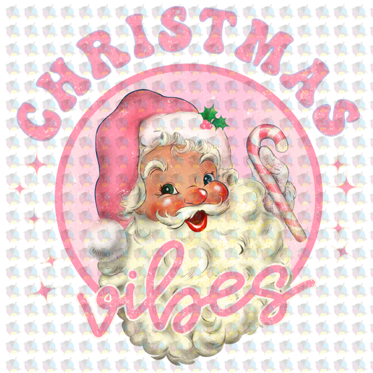 Pre-Order Pink Santa Vibes Non-Glitter Dream Transfers