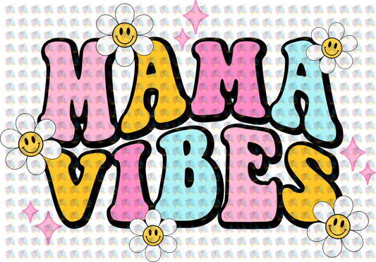 Pre-Order Retro Floral Mama Vibes Glitter Dream Transfer Screen Print