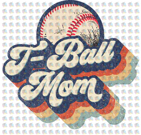 Pre-Order Retro T-Ball Mom Glitter Dream Transfer Screen Print