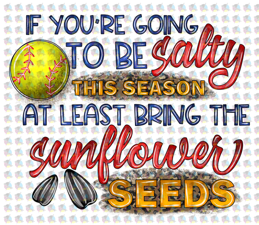 Pre-Order Salty Sunflower Seeds Softball Glitter Dream Transfer Screen Print