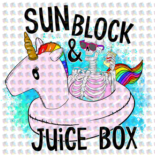 Pre-Order Sun Block And Juice Box Glitter Dream Transfer Screen Print