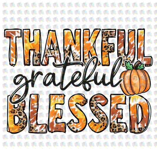 Pre-Order Thankful Grateful Blessed Non-Glitter Dream Transfers