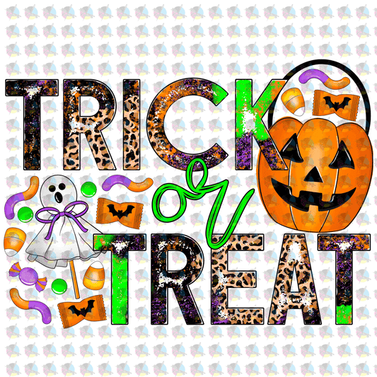 Pre-Order Trick Or Treat Halloween Leoparrd Glitter Dream Transfer