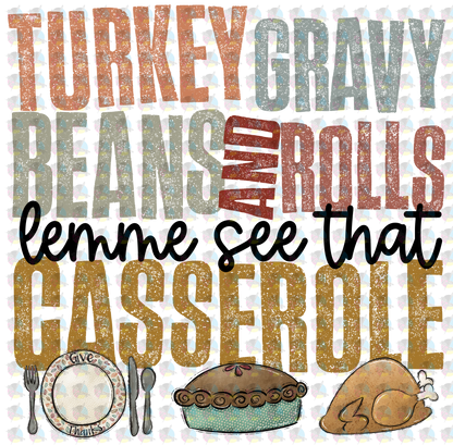Pre-Order Turkey Gravy Beans & Rolls Non-Glitter Dream Transfers