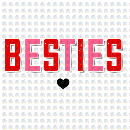Rts Besties 2 W/ Pocket Glitter Dream Transfers Screen Print Transfer
