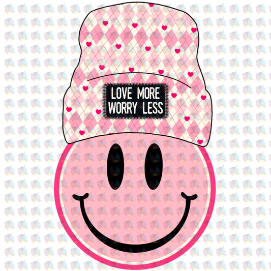 Rts Love More Worry Less Smily Glitter Dream Transfers