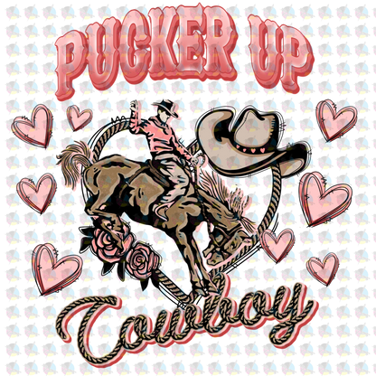 Rts Pucker Up Cowboy Glitter Dream Transfers