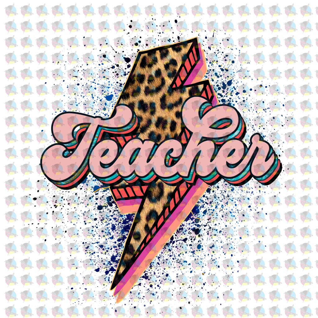 Rts Teacher Bolt Glitter Dream Transfer Screen Print